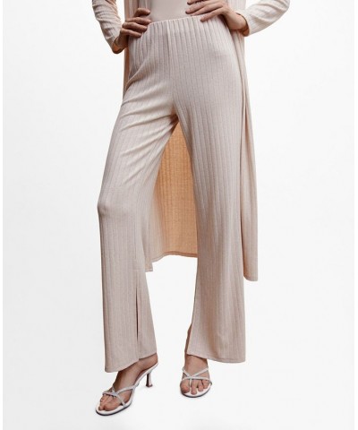 Women's Ribbed Knit Trousers Sand $26.40 Pants