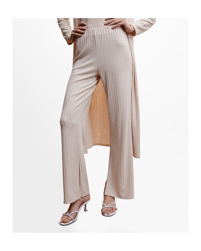 Women's Ribbed Knit Trousers Sand $26.40 Pants