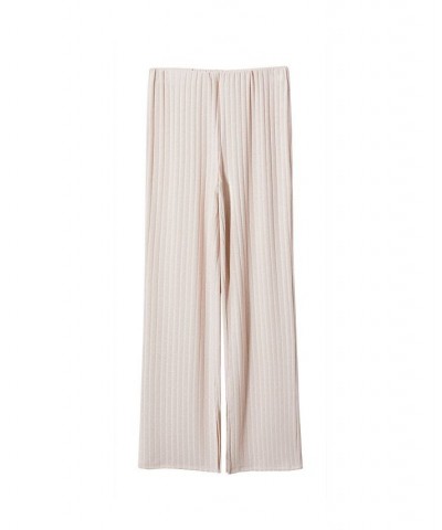 Women's Ribbed Knit Trousers Sand $26.40 Pants