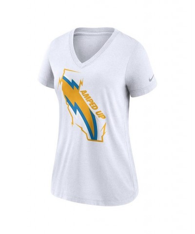 Women's White Los Angeles Chargers Hometown Collection Tri-Blend V-Neck T-shirt White $20.70 Tops