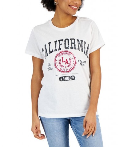 Juniors' California-Graphic T-Shirt White $9.50 Tops