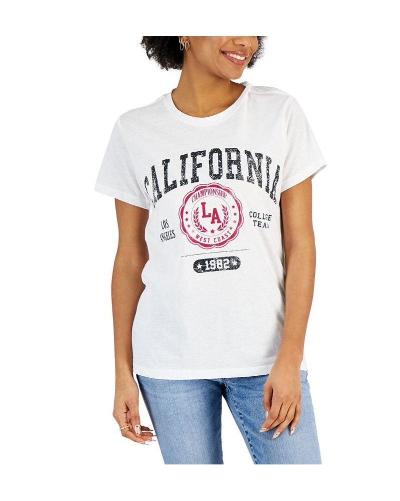 Juniors' California-Graphic T-Shirt White $9.50 Tops