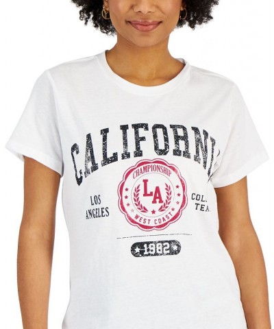 Juniors' California-Graphic T-Shirt White $9.50 Tops