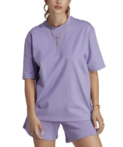 Women's Cotton Adicolor Essentials T-Shirt Purple $24.00 Tops