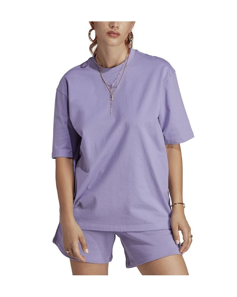 Women's Cotton Adicolor Essentials T-Shirt Purple $24.00 Tops