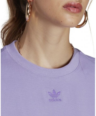 Women's Cotton Adicolor Essentials T-Shirt Purple $24.00 Tops