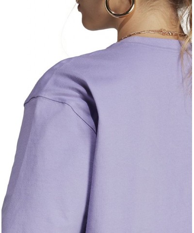 Women's Cotton Adicolor Essentials T-Shirt Purple $24.00 Tops