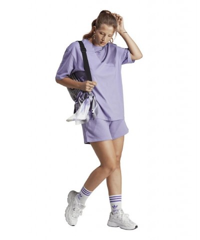 Women's Cotton Adicolor Essentials T-Shirt Purple $24.00 Tops