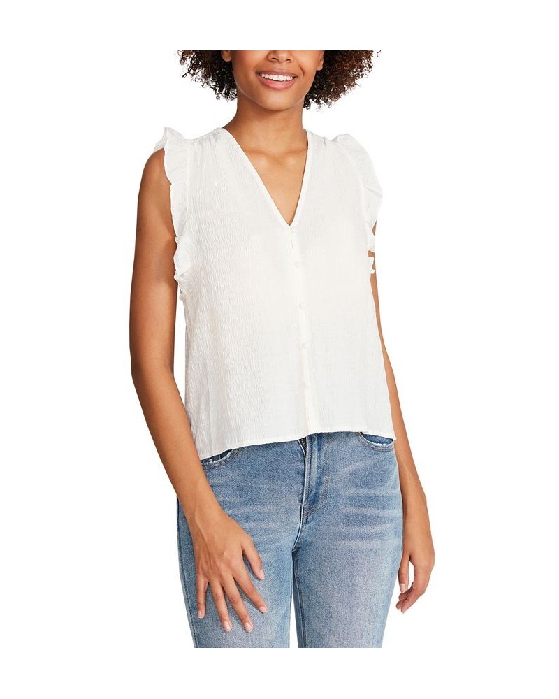 Women's Loretta Ruffled Smocked Blouse White $37.95 Tops