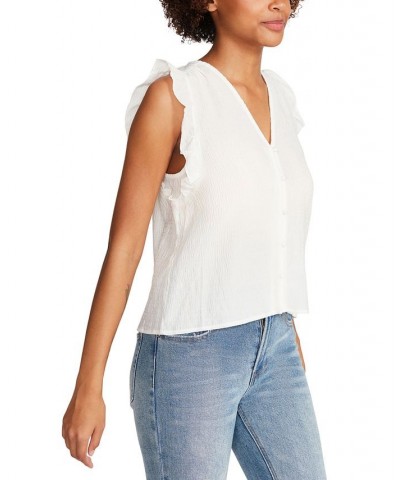 Women's Loretta Ruffled Smocked Blouse White $37.95 Tops