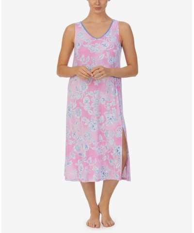 Women's Long Sleeveless Nightgown Pink $22.52 Sleepwear