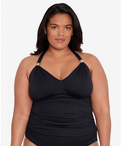 Plus Size Halter Tankini Top Black $48.75 Swimsuits