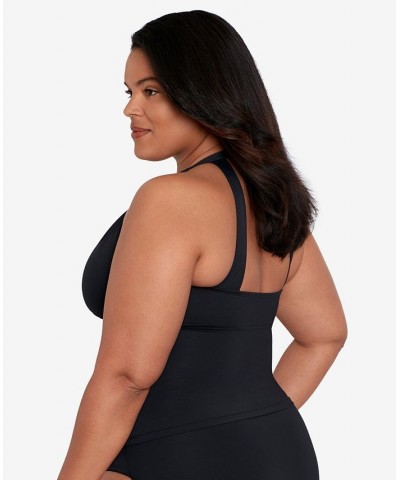 Plus Size Halter Tankini Top Black $48.75 Swimsuits