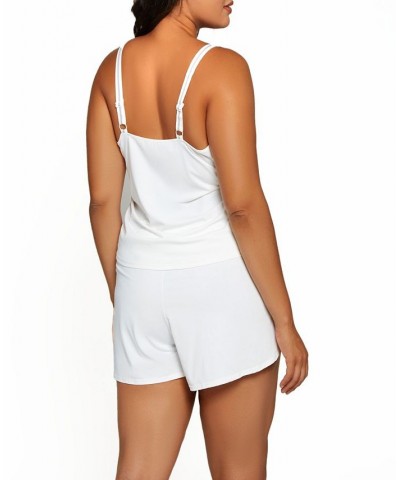 Plus Size Oriana Cozy Camisole and Short Set 2 Piece White $30.60 Lingerie