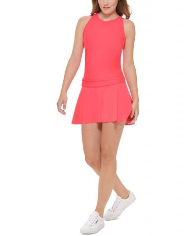 Women's Low-Impact High-Neck Tank Top Pink $21.47 Tops