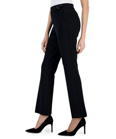 Women's Mid-Rise Stretch-Twill Trousers Black $40.05 Pants