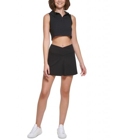 Perfomance Cropped Polo Tank Top Black $15.16 Tops