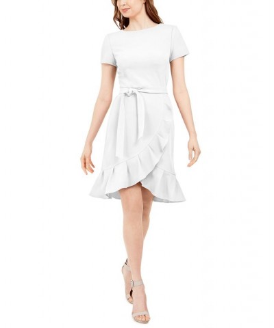 Ruffled Tulip-Hem Crepe Dress Tan/Beige $48.99 Dresses