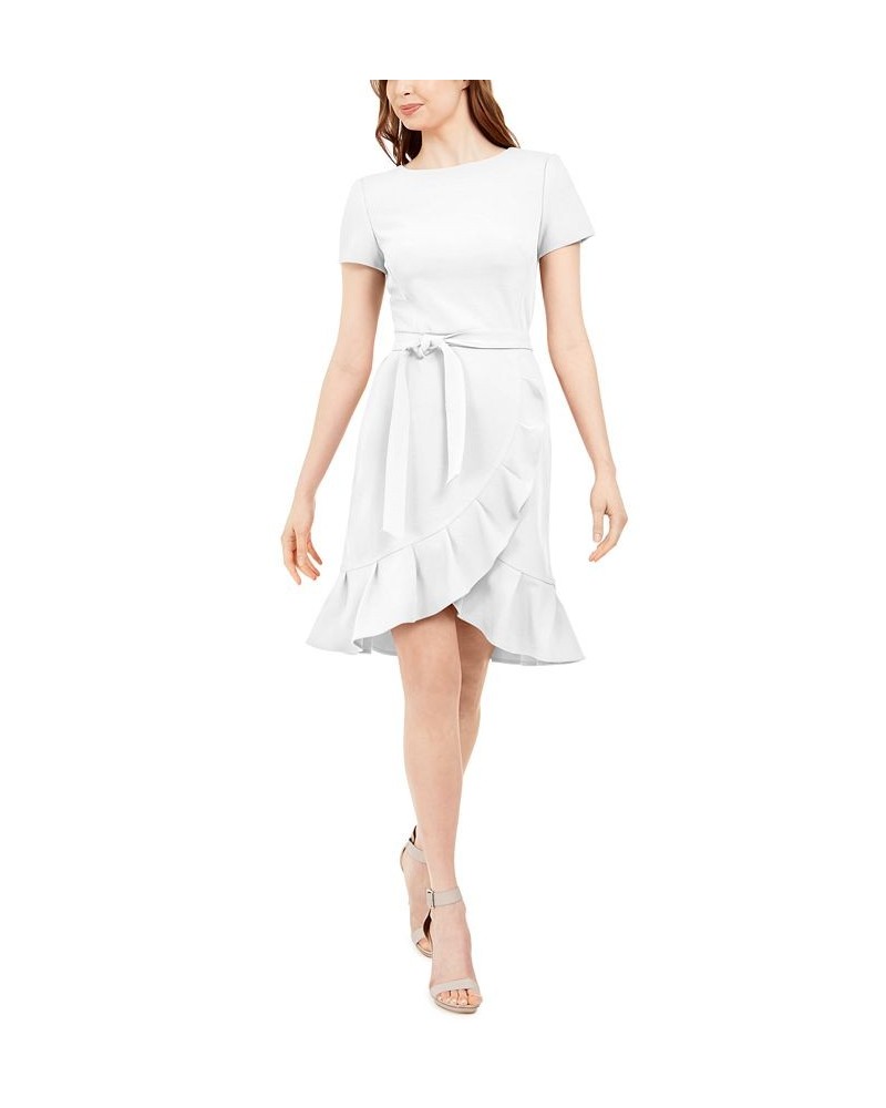 Ruffled Tulip-Hem Crepe Dress Tan/Beige $48.99 Dresses