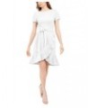 Ruffled Tulip-Hem Crepe Dress Tan/Beige $48.99 Dresses