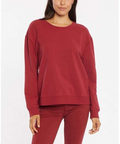 Women's French Terry Sweatshirt Red $35.60 Sweatshirts