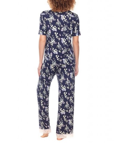 Women's Something Sweet Rayon Pant Pajama Set 2 Piece Ink Crystal $26.10 Sleepwear