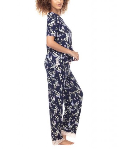 Women's Something Sweet Rayon Pant Pajama Set 2 Piece Ink Crystal $26.10 Sleepwear