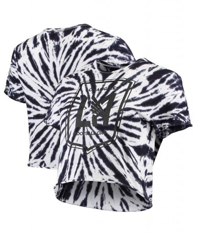 Women's Black LAFC Tie-Dye Crop T-shirt Black $23.52 Tops