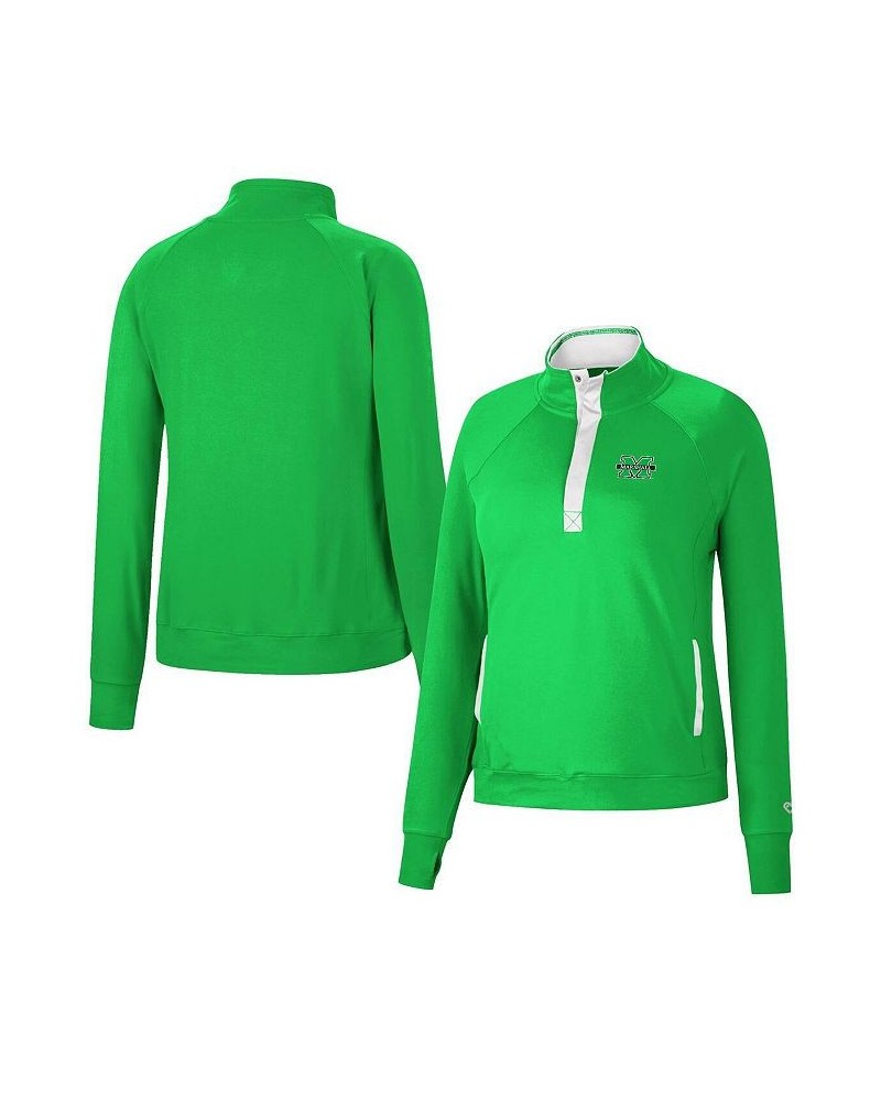 Women's Kelly Green Marshall Thundering Herd Kipling Raglan Quarter-Snap Top Kelly Green $28.04 Tops