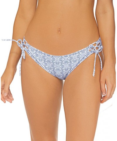 Juniors' Sweet Side Tie-Side Bikini Bottoms Blue/White $19.32 Swimsuits