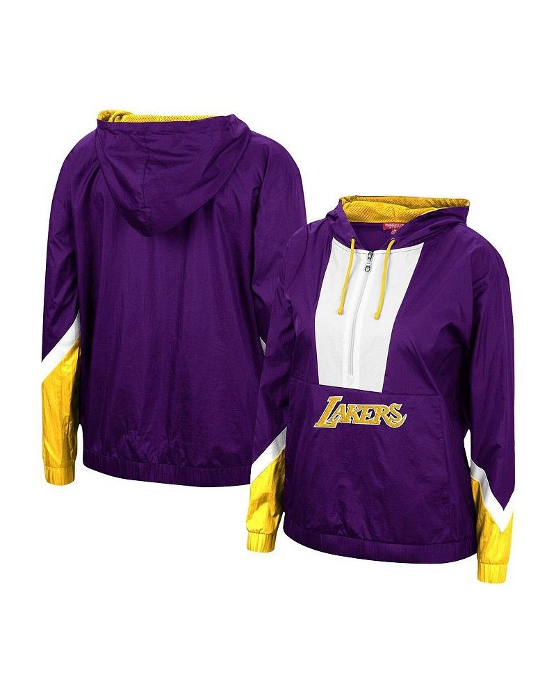 Women's Purple Los Angeles Lakers Half-Zip Windbreaker 2.0 Hoodie Purple $51.60 Jackets