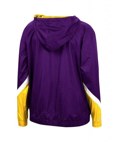 Women's Purple Los Angeles Lakers Half-Zip Windbreaker 2.0 Hoodie Purple $51.60 Jackets