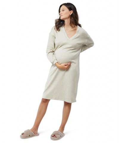 Women's Maternity Flutter Sleeve Tiered Dress Rose Gold $37.80 Dresses