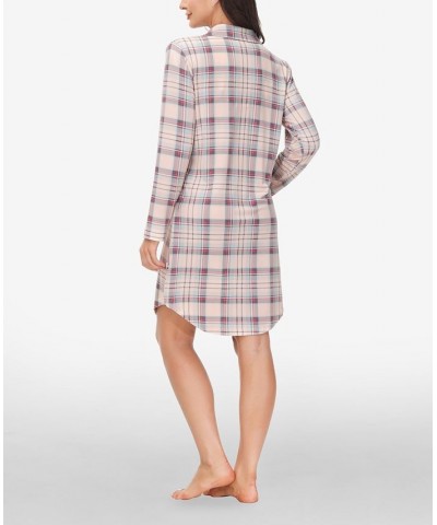 Women's Printed Notch Collar Sleepshirt Sleepy Tartan $16.68 Sleepwear