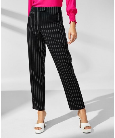 Women's Pinstripe Straight-Leg Pants Anne Black/anne White $27.76 Pants