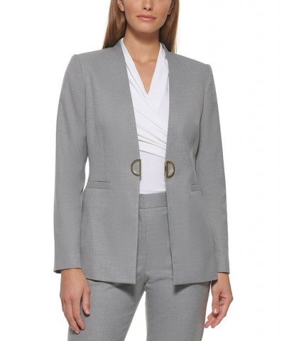 Petite Collarless D-Ring Jacket Grey Heather $41.86 Jackets