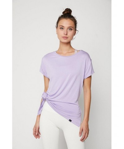 Iris Tie Tee for Women Lilac $24.80 Tops