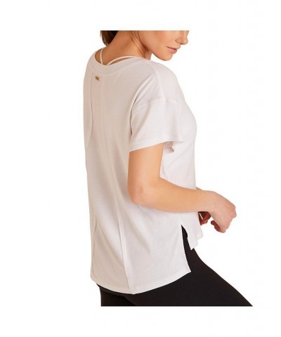 Women's V-Neck Indio Rib Tee White $38.50 Tops