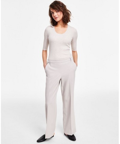 Women's Pull-On Wide-Leg Pants Gray $20.59 Pants