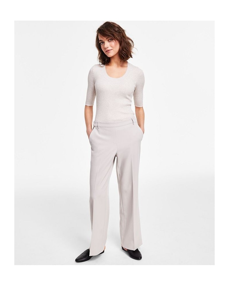 Women's Pull-On Wide-Leg Pants Gray $20.59 Pants