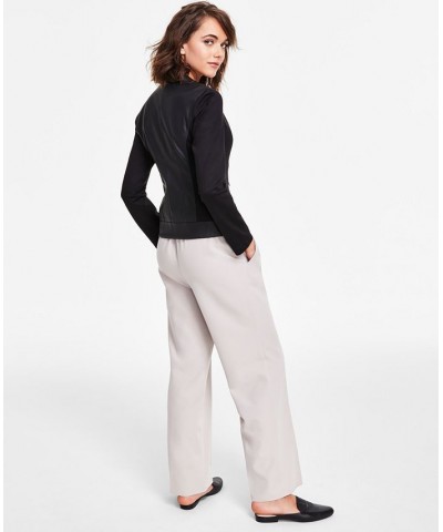 Women's Pull-On Wide-Leg Pants Gray $20.59 Pants