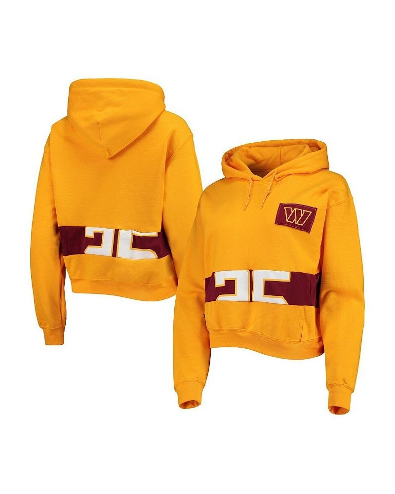 Women's Gold Washington Commanders Cropped Pullover Hoodie Gold $35.00 Sweatshirts