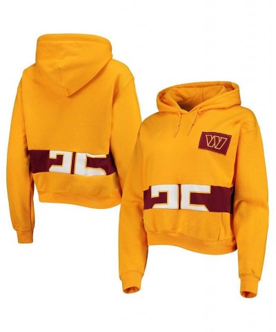 Women's Gold Washington Commanders Cropped Pullover Hoodie Gold $35.00 Sweatshirts