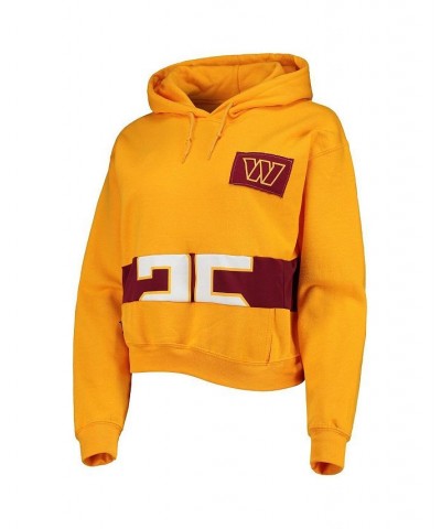 Women's Gold Washington Commanders Cropped Pullover Hoodie Gold $35.00 Sweatshirts