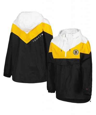 Women's Black Gold Boston Bruins Staci Half-Zip Windbreaker Jacket Black, Gold $64.80 Jackets