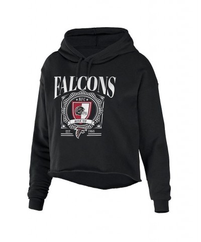 Women's Black Atlanta Falcons Cropped Sponge Fleece Pullover Hoodie Black $34.85 Sweatshirts