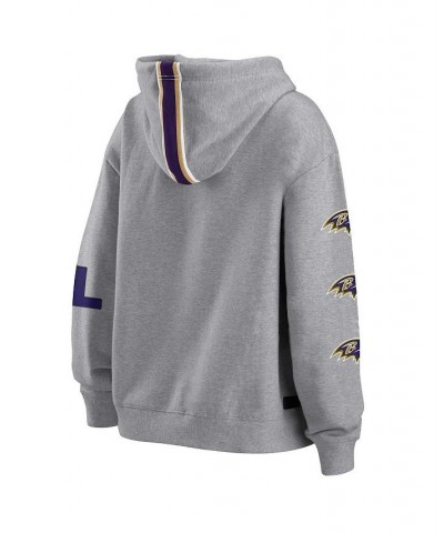 Women's Gray Baltimore Ravens Full-Zip Hoodie Gray $38.70 Sweatshirts