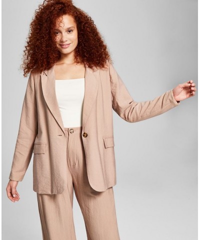 Oversized Blazer Squareneck Tee Wide Leg Trouser Almond $22.25 Pants