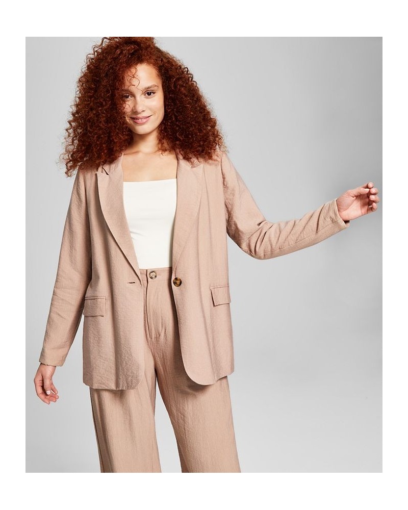 Oversized Blazer Squareneck Tee Wide Leg Trouser Almond $22.25 Pants