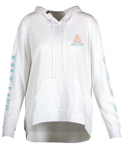 Women's Resort Cotton Pullover Hoodie White $28.16 Tops